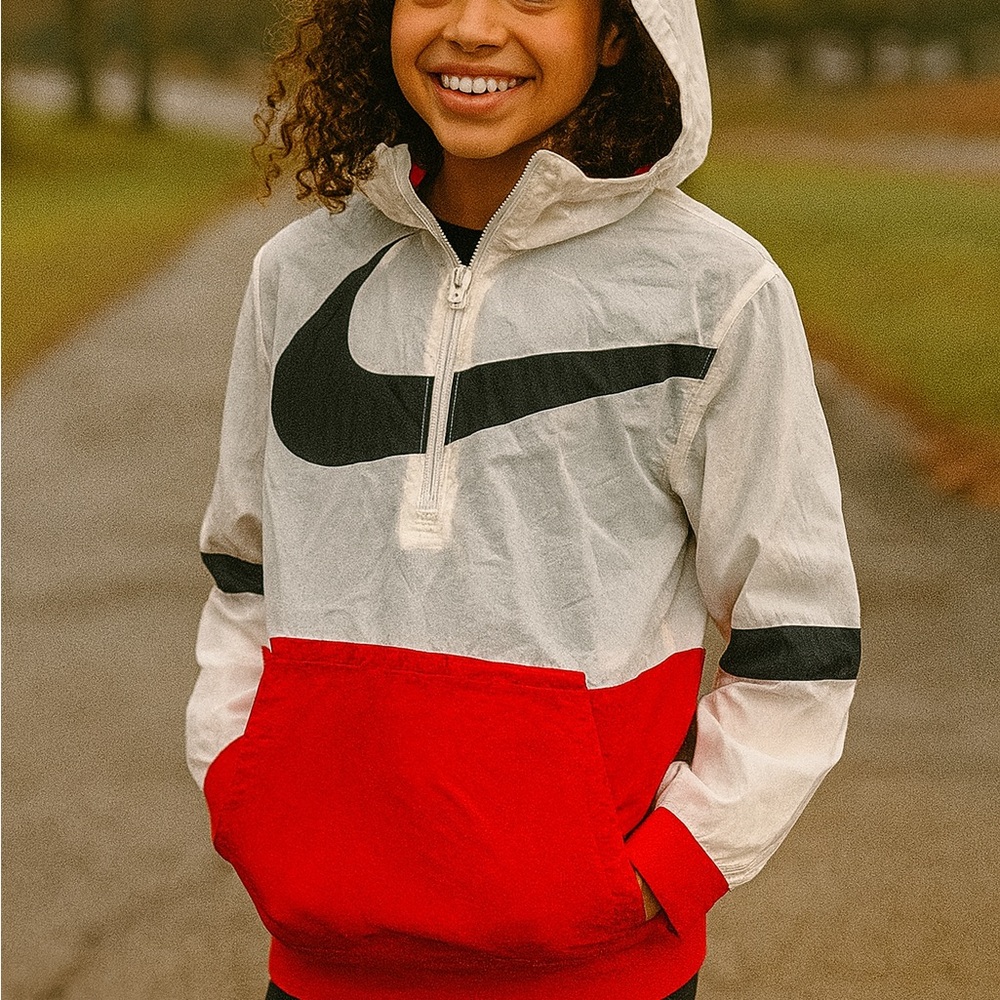Nike Kids' Black, Red, and‎ White Hoodie